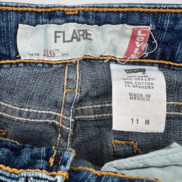 vtg Y2K Levi’s 514 Jeans Sz 11 JR Mid Rise Flare Med Wash Bootcut Bell bottom - Picture 3 of 8